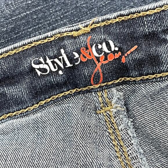 Style co Curvy Jeans Women Size 4 Dark Blue Denim Cotton Minimalist Casual - Picture 3 of 6